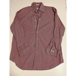 Peter Millar Titleist Mens Button Shirt M Plaid Red White Long Sleeve‎